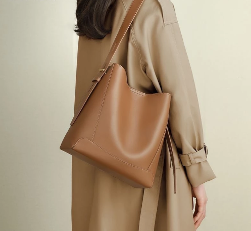Bolsa Feminina de Ombro em Couro PU Grande Capacidade Impermeável Modelo Belle
