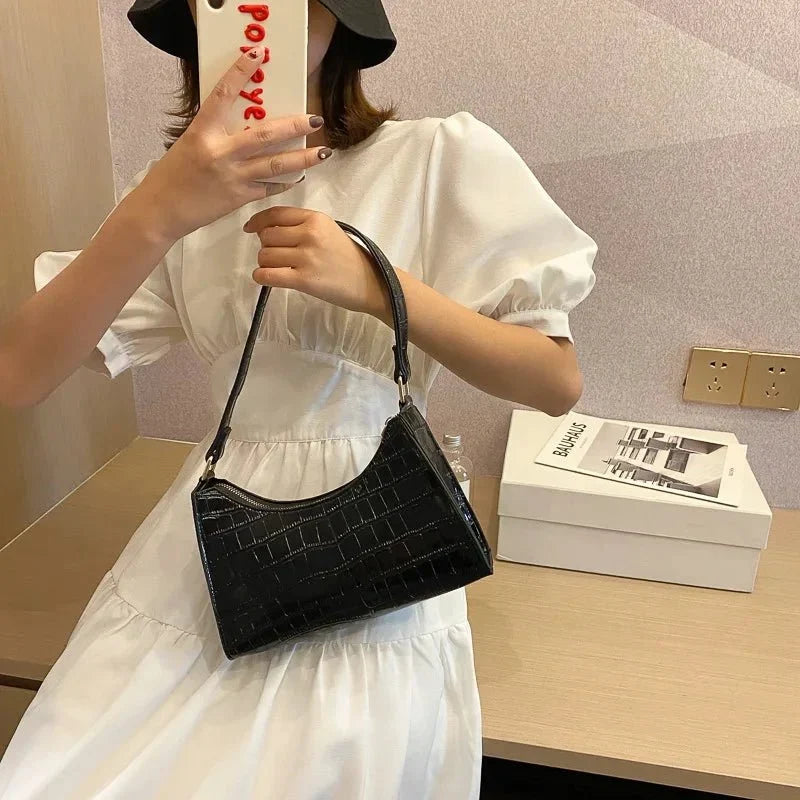 Bolso de Hombro para Mujer Textura Croco Modelo Rouge