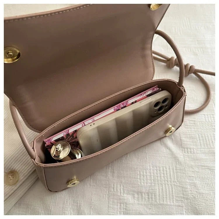 Bolso de Hombro Minimalista para Mujer con Asa de Nudos Modelo Élégance Noire